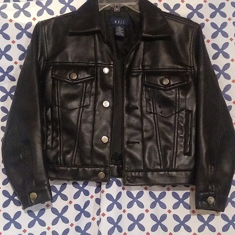 Black leather style jacket
